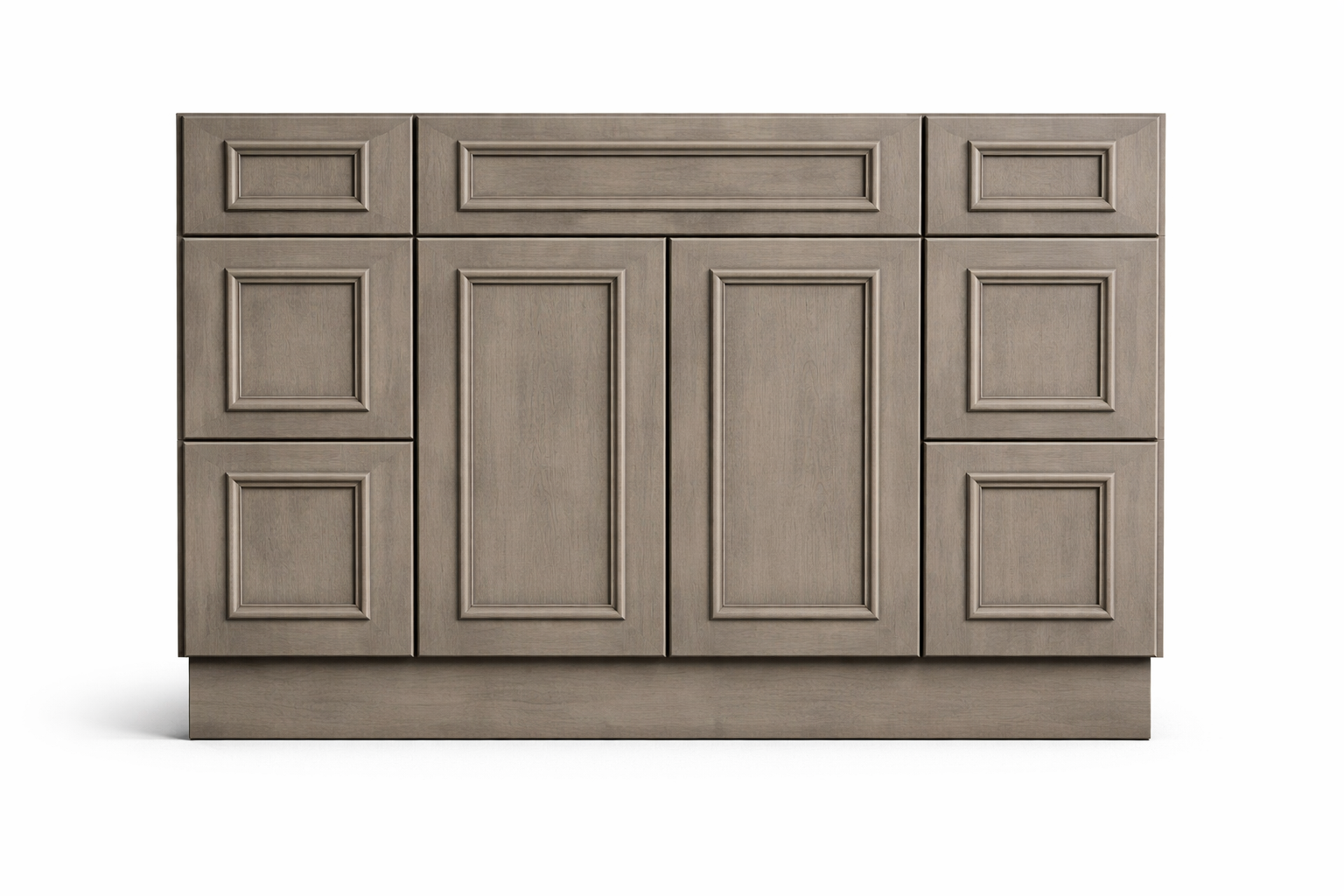CRP-10161 Style Vanity Combination Six Drawer w/ Butt Doors in Ashen